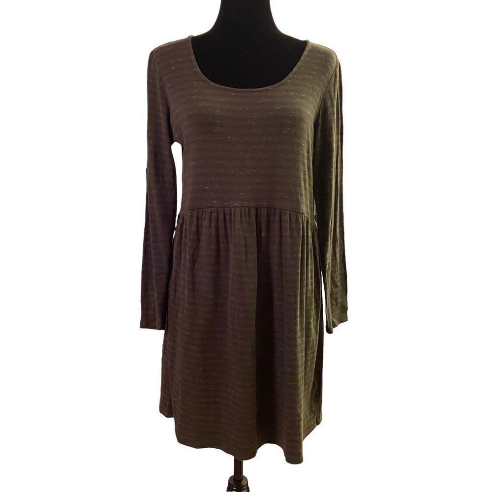 J.‎ Jill Forest Green Long Sleeve Babydoll Lagenlook Dress Size Small